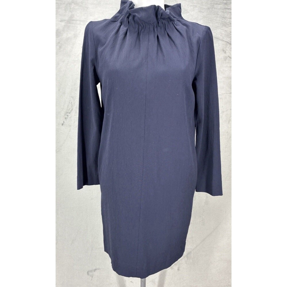 COS Dress Blue Size Small  Ruffle Caller Minimalistic pocket Size 4
